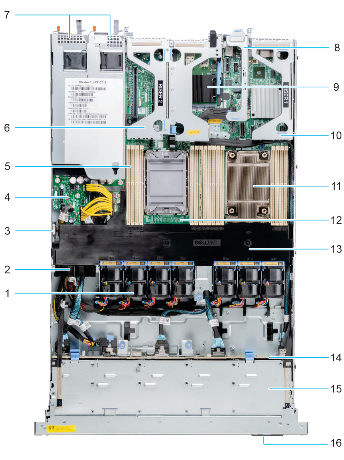 Inside the system of Dell EMC PowerEdge R450 1U Server