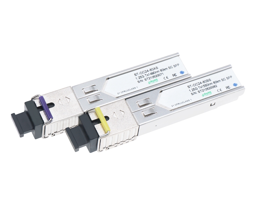 1.25G Tx1550/Rx1490nm 80km BIDI SFP Transceiver