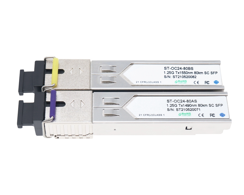 1.25G Tx1490/Rx1550nm 80km BIDI compatible SFP Transceiver