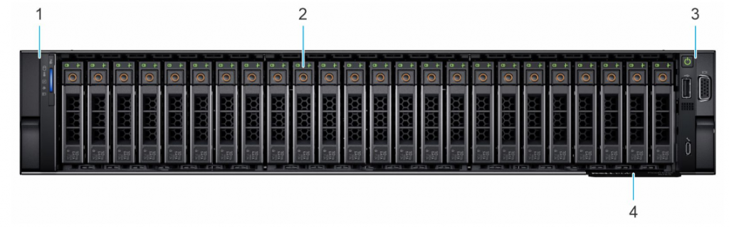 Figure 1. Front view of the 24 x 2.5-inch drive system