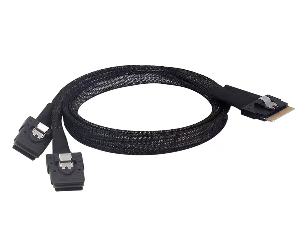 Slim SAS 4.0 SFF-8654 8i to 2* SFF-8087 Mini SAS Cable