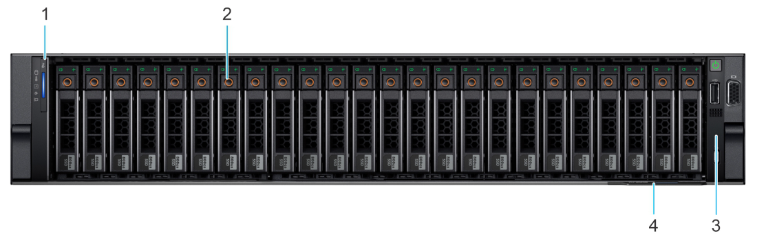 Front view of 24 x 2.5-inch drive system