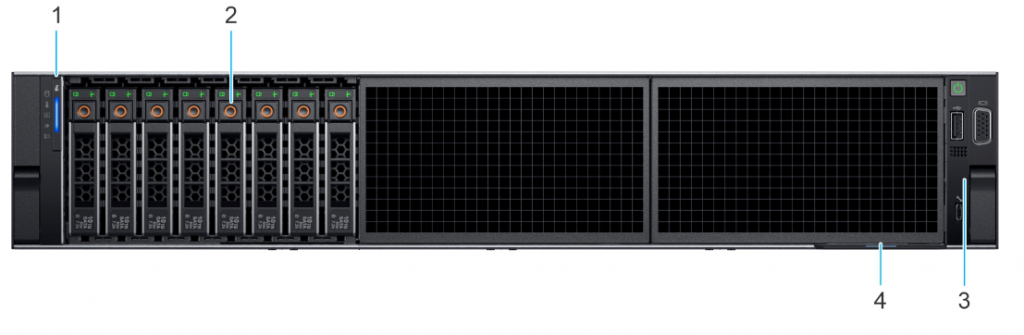 Figure 3. Front view of 8 x 2.5-inch drive system